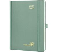 Agenda 2025 2026 Semainier Vertical 22 X 16,5cm D'août 2025 À Déc 2026, Planner Scolaire 17 Mois, Couverture Rigide Avec Intervalles De 30 Minutes, Papier 80g/M², Vert Minuit
