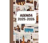 Agenda 2025-2026: thème des voyages (intérieur en couleur), 151 pages, format 6x9, avec fiches voyages à remplir et illustrations incontournables, objectifs mensuels, 4 jours par pages