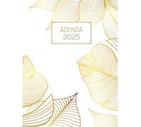 Agenda 2025 A4: Semainier Couverture Rigide Grand Format de Janvier à Décembre Planificateur Organiseur Professionnel 1 Semaine sur 2 Pages avec ... Hebdomadaire en Français Original Blanc Doré