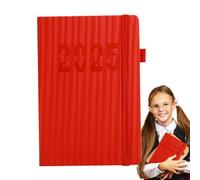 Agenda 2025, agenda 2025, Bloc-notes du journal du calendrier, Carnet de notes avec couverture en cuir PU pour voyage, voyage d'affaires, maison, école, espace de travail