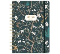 Agenda 2025 - Agenda semainier 2025 au format A5 de janvier 2025 à décembre 2025 - Reliure double spirale - Couverture rigide - Fermeture élastique - 21,5 x 15,5 x 1,5 cm
