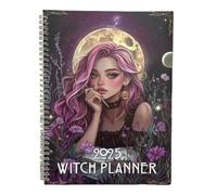 Agenda 2025 Avec Couverture Sorcière,Nouveauté Witch Cover Planificateur Mensuel Hebdomadaire,Cahier A4,177 Pages Pour Un Suivi Efficace,une Planification Commémorative Et Une Organisation Personnelle