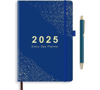 Agenda 2025, Couverture Souple En Pu Cuir, Planner 12 Mois (Janv.2025-Déc.2025) Avec 1pcs Stylos À Bille Rétractable(1.0mm), Intervalles De 1h Semainier, 156 Pages, Format A5, Bleu