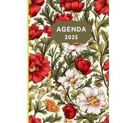 Agenda 2025: format de poche, semainier, 63 pages papiers crème 90gr/m², format 10x15 cm, couverture souple, floral