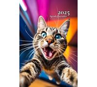 Agenda 2025 Journalier A5: Humour Chat - Sans Spirale - 365 Jours: 1 Page Par Jour - Petit Format - Organisateur En Français - Couverture Souple - ... Professionnel - Pour Femme, Homme & Enfant.