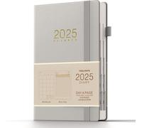 Agenda 2025 Journalier, A5 Planner, Journalier De 365 Pages Et Mensuel De 24 Pages, Porte-Stylo Et Poche Intérieure, Couverture Rigide (Gris).[V568]