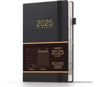 Agenda 2025 Journalier, A5 Planner, Journalier De 365 Pages Et Mensuel De 24 Pages, Porte-Stylo Et Poche Intérieure, Couverture Rigide (Noir).[V566]