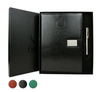 Agenda 2025 journalier B5 Real en cuir végan et couverture rigide avec stylo à encre liquide. Agenda à feuilles crème pour notes longues. Planning quotidien 365 jours professionnel. 25,5 x 18 cm