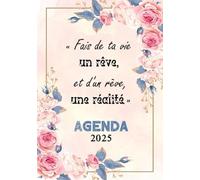 Agenda 2025 Journalier: De Janvier à Décembre Format A5 - 365 jours 1 Page Par Jour Organiseur Planificateur Fleurs Pour Femme Filles Mère