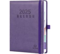 Agenda 2025 Journalier - Mini Agenda 2025 Semainier - Yearly Planer 2025 2026 - Avec Fermeture Élastique, Porte-Stylo Et Marque - 21 X 14,8 Cm - Pages-152 Feuilles 304 Pages - Pourpre
