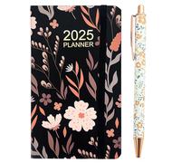 Agenda 2025 Petit Semainier Agenda 2025 Journalier A6 Mini Agenda 2025 de Poche 15.7x9.2cm 1* Planner 2025+ 1*Stylo Agenda Semainier 2025 avec Dragonne et Signet