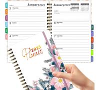 Agenda 2025 Semainier A5, Couverture Souple En Spirale, Vertical Planner, D'jan 2025 À Déc 2025-12 Mois, Papier Certifié Fsc® 100 G/M², Avec Sangle De Serrage