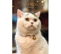 Agenda 2025 Semainier: Planificateur hebdomadaire - Petit format de poche - Format 10x15 cm | Français | Thème Chat blanc