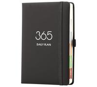 Agenda 2026 2026, format A5, un jour par page, planifiez votre année de janvier 2026 à décembre 2026 avec onglets mensuels, design latéral coloré, boucle pour stylo et poche arrière (noir)