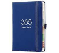 Agenda 2026 2026, format A5, un jour par page, planifiez votre année de janvier 2026 à décembre 2026 avec onglets mensuels, design latéral coloré, boucle pour stylo et poche arrière (bleu)