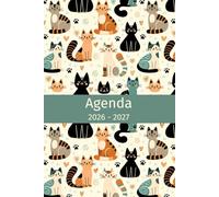 Agenda 2026-2027: Idée de cadeau pour amoureux des chats, vétérinaire, d'amant de chat, Planificateur organisateur mensuel et semainier