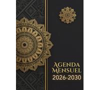 Agenda 2026-2030: Planificateur Mensuel 5 ans | 60 Mois | de Janvier 2026-Décembre 2030 | 1 mois sur 2 pages | Organisateur Français | Grand Format A4 | 155 Pages.