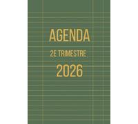 AGENDA 2026 - 2e Trimestre.: 1 jour = Une page - février/mars/avril - 15 x 23 cm. - Fin (1cm), épuré, simple et clair.
