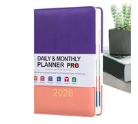 Agenda 2026-8.35 Inch Daily Weekly Monthly Planner for School, Office Organization with Calendar Function, Notebook Journal for College Classroom Home, Hardcover Black, 365-Day Use