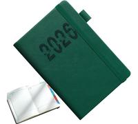 Agenda 2026 A5 en anglais avec sangle à rayures verticales | Papier tactile 400 g de planification | Utilisation quotidienne | Organisation du journal pour le travail, l'étude, les réunions, la maison