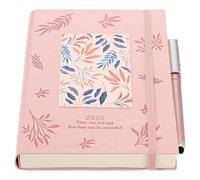 Agenda 2026 A5 une page par jour, planificateur journalier de janvier 2026 à décembre 2026, planificateur hebdomadaire mensuel avec stylo, autocollants (rose 2026, A5)