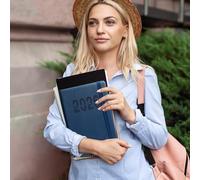 Agenda 2026 avec élastique, format A5, format portrait, à rayures, pour étudiant, enseignant, travail, rendez-vous, voyage, vie quotidienne