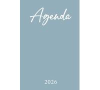 Agenda 2026: Bleu Pastel | Semainier (1 semaine sur 2 pages) | Format A6 (10x15 cm) | Planning hebdomadaire avec heures (8h-20h)