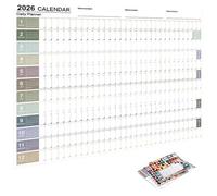 Agenda 2026 - Calendrier mural spacieux, ensemble d'étiquettes autocollantes inclus, écriture de première classe, outil de décoration et d'organisation pratique, bureau à domicile | Planifiez des