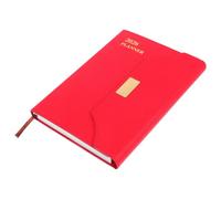 Agenda 2026 en Papier Imitation Cuir Rouge, 365 Jours