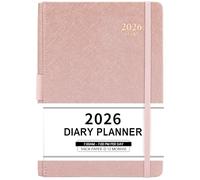 Agenda 2026 - Format A5 - Une page par jour - De janvier 2026 à décembre 2026 - Avec onglets mensuels - Poche intérieure - Bande - 14,5 x 21 cm