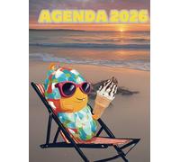 Agenda 2026 image poisson: image poisson au soleil de luxe- semainier professionnel, 2 pages par semaine avec heures, format A4- lettrage stylisé-pêche-vacances- tourisme-humour-blagues