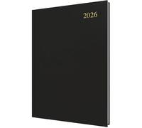Agenda 2026 journalier A4, 1 page par jour, couverture rigide, noir