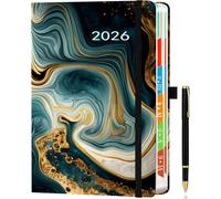 Agenda 2026 Journalier A5une Page Par Jour, Janv.-Déc. 2026, Agenda Quotidien Et Mensuel, Onglets Colorés, Porte-Stylo, 2 Signets, Passant Stylo Et Pochette, Noir