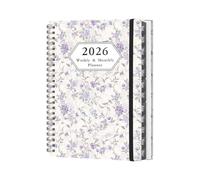 Agenda 2026, sections multifonctions quotidiennes, planification de voyage, journal intime, carnet pour écrire en douceur avec pages du calendrier, design léger, utilisation pratique