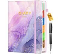 Agenda 2026 Semainier A5 200 Feuilles (424 Pages) Carnet de 2026 Bloc Note Journalier 21 x 14.5 cm Agenda Scolaire Planificateur Hebdomadaire Planner Notebook (Lys) (Peinture de sables roses)