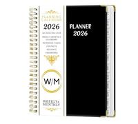 Agenda 2026 Semainier A5 (21,7 x 15,8 cm), Planificateur Janvier à Décembre 2026, 12 Mois Planner Scolaire, Vue Hebdomadaire et Mensuelle, pour Travail, Études et Vie Quotidienne