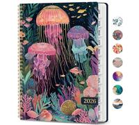 Agenda 2026, semainier et mensuel, de janvier 2026 à décembre 2026, couverture rigide à spirale avec onglets mensuels, pages de notes, parfait pour homme et femme, format A4 (21,6 x 27,9 cm) - Méduse