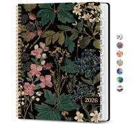 Agenda 2026, semainier et mensuel, de janvier 2026 à décembre 2026, couverture rigide à spirale avec onglets mensuels, pages de notes, parfait pour homme et femme, format A4 (21,6 x 27,9 cm