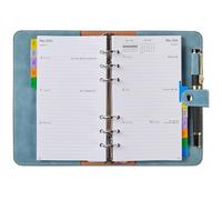 Agenda 2026 Semainier Petit Format Rechargeable, 1 Semaine sur 2 Pages Organiseur avec Onglets Mensuel, Poche, Porte-stylo, Couverture Souple, 12 Mois Planificateur Jan à Déc.2026(Personal A6)