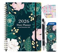Agenda 2026 Twinsun, Agenda 2026 A5 Semainier et Mensuel Planificateur Hebdomadaire Mensuel Agenda 15,5 cm x 21,6 cm Relié avec Onglets Carnets Une Page par Jour pour le Travail, l'École, l'Horaire