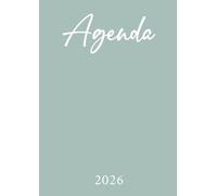 Agenda 2026: Vert Pastel | Semainier (une semaine sur deux pages) | Grand format - A4 | 21x29,7 cm | Planning hebdomadaire avec les heures | Weekly planner