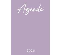 Agenda 2026: Violet Pastel | Semainier (1 semaine sur 2 pages) | Grand format - A4 (21x29,7 cm) | Planning hebdomadaire avec heures (7h-20h)