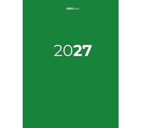 Agenda 2027 ABNotes Verde HC - Giornaliera A4, una Pagina Intera per Ogni Giorno: Green | Planner Grande 21 x 28 cm, 412 Pagine, Righe da 9 mm, Calendari 2027 e 2028, Spazio Note, Italiano