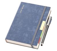 Agenda 2027 annuel 2027 une page par jour de janvier à décembre - Couverture rigide avec onglets mensuels colorés, stylo, boucle pour stylo, poche intérieure, marque-pages (bleu)