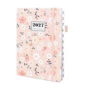 Agenda 2027, calendrier A5 pour planifier la vie quotidienne, enregistrer des exercices et rédiger des plans de leçons (fleurs de cerisier rose)