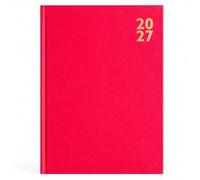 Agenda 2027 format A5 un jour par page avec fente pour heure - Agenda personnel - Couverture rigide - Demi-page pour samedi et dimanche - Organiseur avec ruban marque-page pour entreprise, bureau