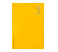 Agenda 2027 format A5 un jour par page avec fente pour heure - Agenda personnel - Couverture rigide - Demi-page pour samedi et dimanche - Organiseur avec ruban marque-page pour entreprise, bureau