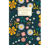 Agenda 2027 Semainier A4: Planificateur Professionnel | 1 Semaine sur 2 Pages | 12 Mois de Janvier à Décembre | Couverture avec Fleurs