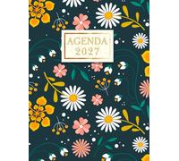 Agenda 2027 Semainier A4: Planificateur Professionnel | 1 Semaine sur 2 Pages | 12 Mois de Janvier à Décembre | Couverture avec Fleurs