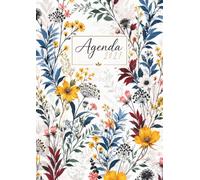 Agenda 2027: Semainier Floral Vertical A4 Grand Format 21 × 29,7 cm, 1 Semaine sur 2 Pages, 12 Mois de Janvier à Décembre, Planning Hebdomadaire avec Horaires de 7h à 22h, en Français